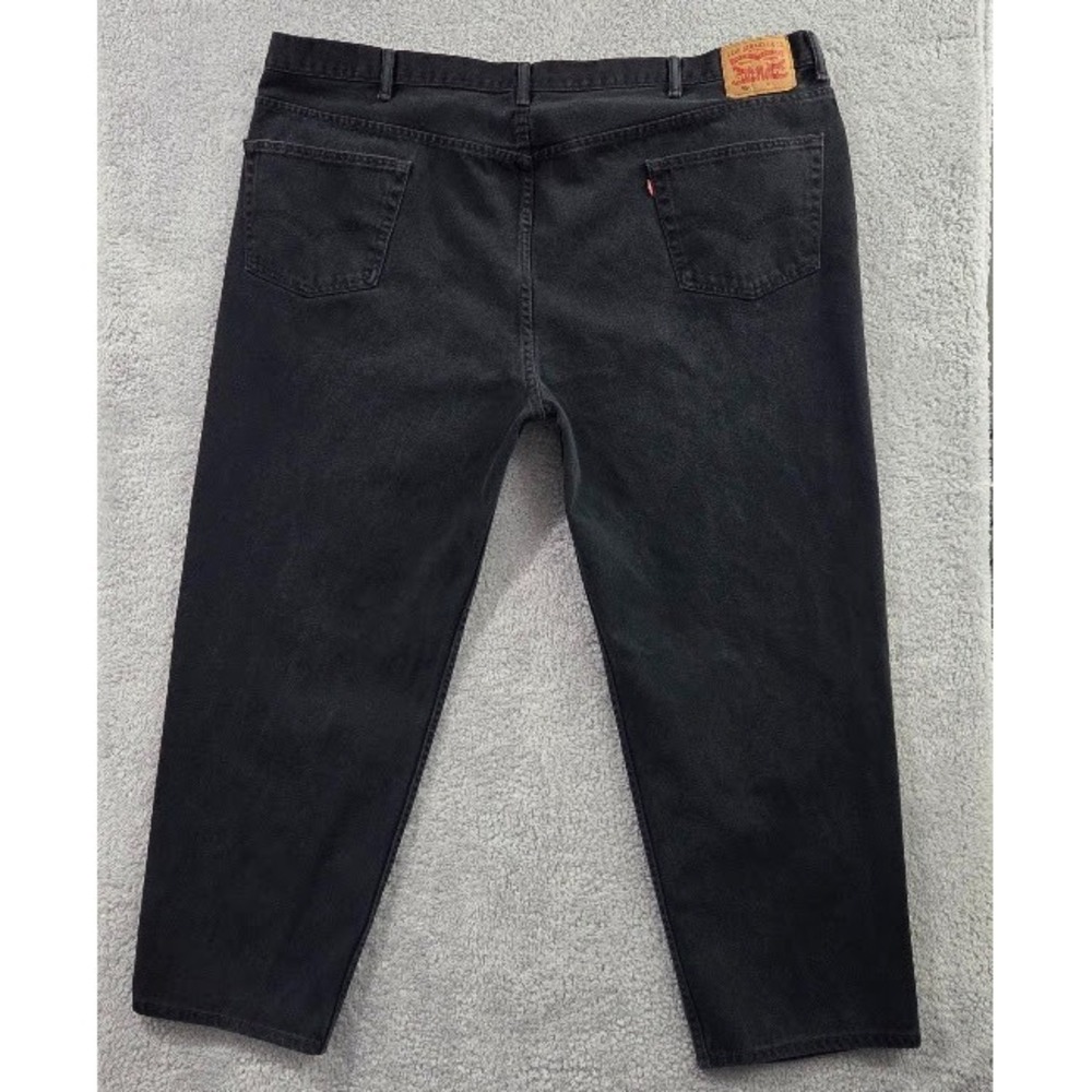 Levi's 550 Relaxed Fit Black Jeans Mens 54x32 Big & Tall 100% Cotton Denim Taper - Picture 12 of 14